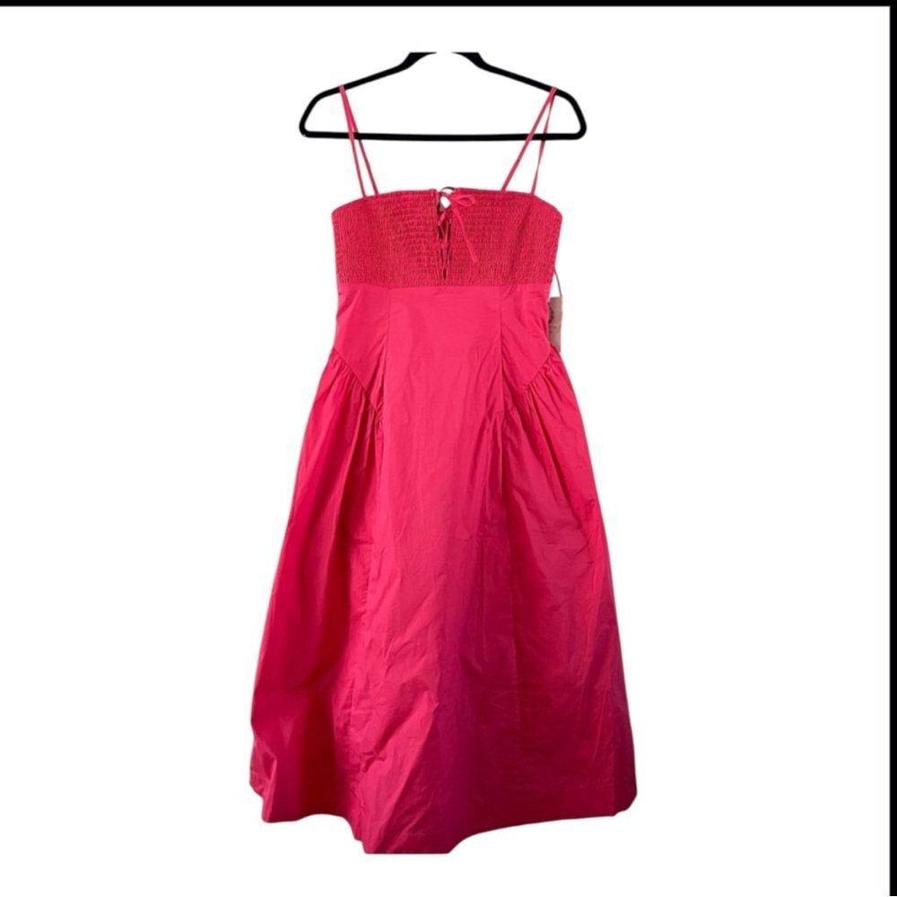 Hyacinth House Serafina Midi Dress S NWT Pink Cotton Smocked Fit & Flare - Picture 2 of 9